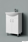 HB BÚTOR - LIGHT 55 - Mosdószekrény, fürdőszoba mosdó bútor 55x85cm, fehér, 2 nyílóajtóval, kerámia mosdóval