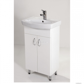 HB BÚTOR - STANDARD 50 - Mosdószekrény, fürdőszoba mosdó bútor, 2 nyílóajtóval, kerámia mosdóval, 50x85cm - Magasfényű MDF front