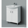 HB BÚTOR - MART 55 - Mosdószekrény, fürdőszoba mosdó bútor, 2 nyílóajtóval, kerámia mosdóval, 55x85cm - Magasfényű MDF front
