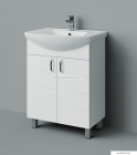 HB BÚTOR - MART 55 - Mosdószekrény, fürdőszoba mosdó bútor, 2 nyílóajtóval, kerámia mosdóval, 55x85cm - Magasfényű MDF front