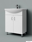 HB BÚTOR - STANDARD 65 - Mosdószekrény, fürdőszoba mosdó bútor, 2 nyílóajtóval, kerámia mosdóval, 65x85cm - Magasfényű MDF front