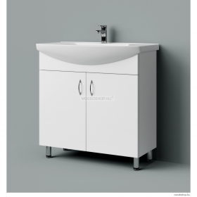 HB BÚTOR - STANDARD 85 - Mosdószekrény, fürdőszoba mosdó bútor, 2 nyílóajtóval, kerámia mosdóval, 85x85cm - Magasfényű MDF front