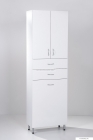 HB BÚTOR - STANDARD 60SZF - Fürdőszobai szennyestartós állószekrény, 60x190cm, 2 nyílóajtóval és 2 fiókkal - Magasfényű fehér