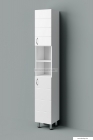 HB BÚTOR - MART 30 - Fürdőszobai állószekrény, jobbos, 2 nyílóajtóval, polcos, 30x190cm - Magasfényű fehér