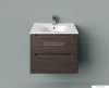 HB BÚTOR - ELIT 60 - Fali mosdószekrény, fürdőszoba mosdó bútor, 2 fiókkal, kerámia mosdóval - Dió színű