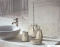 GEDY - MYOSOTIS - WC kefe tartó - Padlóra helyezhető - Üvegmozaikkal kirakott - Krém színű