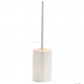 GEDY - NINFEA - WC kefe tartó - Padlóra helyezhető - Fehér műgyanta, bambusz 