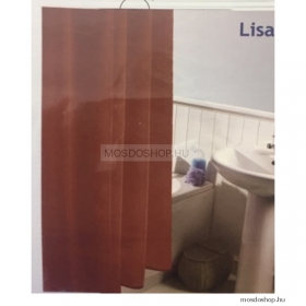 DIPLON - Zuhanyfüggöny függönykarikával, 180x200cm - Textil - Barna (CN7301)