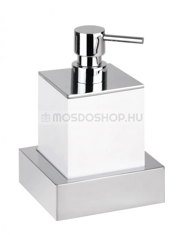 BEMETA GAMMA - Fali folyékony szappan adagoló, 200ml - Fehér műanyag, krómozott réz (145509012)(XS104W)
