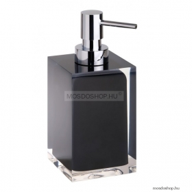 BEMETA - VISTA - Folyékony szappan adagoló, 250ml - Üveghatású fekete akril tartó, krómozott pumpa