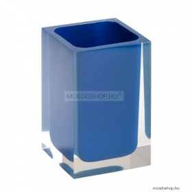 BEMETA - VISTA - Fogmosópohár, fogkefetartó - Szögletes - Üveghatású kék műanyag
