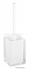 BEMETA - VISTA - WC kefe tartó - Padlóra helyezhető - Szögletes - Üveghatású fehér műanyag