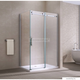ATLANTIS - BELVER DUO - Szögletes zuhanykabin, sarok - Tolóajtós - Edzett üvegből - 100x100 cm