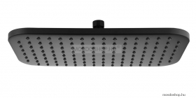 AQUALINE - Esőztető fejzuhany, szögletes, 20x35 cm - Matt fekete műanyag (SC296)