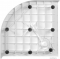 AQUALINE - STARYL - Önhordó íves zuhanytálca, 80x80 cm - Fehér SMC kompozit