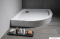 AQUALINE - STARYL - Önhordó íves zuhanytálca, 90x90 cm - Fehér SMC kompozit