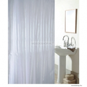 DIPLON - Zuhanyfüggöny függönykarikával, 180x200cm - Textil - Világosszürke (CN7316)