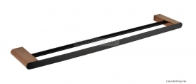 BEMETA - GALLA - Dupla törölközőtartó, fali, 60 cm - Matt fekete réz