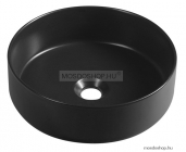 SAPHO - INFINITY ROUND (ISVEA) - Mosdó, mosdótál D36x12cm - Fekete kerámia - Pultra, bútorra ültethető