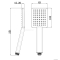 SAPHO - Kézizuhany, zuhanyfej - 1 funkciós, szögletes, krómozott ABS (1204-17)