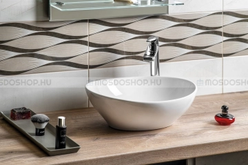 AQUALINE Mosdó mosdótál mosdókagyló 42x15x34cm kerámia Pultra bútorra (49412) - Fehér - Kerámia - Kerek, ovális kerámia mosdótál, mosdókagyló