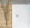 MARMY - BASALTO - Öntött márvány zuhanytálca, 80x80cm, perem nélküli, erezett hatású - Matt fehér