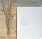 MARMY - LOFT - Öntött márvány zuhanytálca, 100x120cm, perem nélküli, beton hatású - Matt fehér