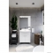 HB BÚTOR - STANDARD 75 - Fürdőszobai fali tükrös szekrény LED világítással, jobbos oldalszekrénnyel - Magasfényű fehér