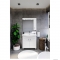 HB BÚTOR - MART 75 - Fürdőszobai fali tükrös szekrény LED világítással, jobbos oldalszekrénnyel - Magasfényű fehér
