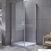 DIPLON - Szögletes zuhanykabin, 90x195cm - Nyílóajtós, sarokbelépős - Átlátszó üveg (BR6601)