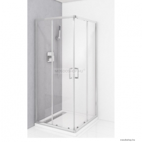 DIPLON - Szögletes zuhanykabin, 80x100x190cm - Tolóajtós, sarokbelépős - Szürke üveg (BR6692CG)