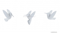 UMBRA - HUMMINGBIRD - Fali dekoráció szett (9db) - Kolibris, öntapadós - Fehér