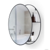 UMBRA - CIRKO - Fürdőszobai tükrös szekrény rejtett polcokkal - Fekete fém