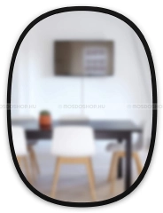 UMBRA HUB OVAL M - Fali tükör gumírozott peremmel, 46x61 cm - Fekete