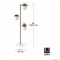 UMBRA - FLORISTAND - Virágtartó állvány 3 kaspóval, 139cm - Fehér fém, fa