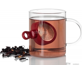 ADHOC - MAGTEA - Mágneses teafű áztató - Piros műanyag, rozsdamentes acél