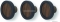 UMBRA - HUB - Fali fogas szett, kerek (3 db) - Dió színű fa, fekete gumi