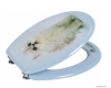 LAGOON - MDF WC ülőke, tető rozsdamentes zsanérokkal - Fehér kiscica mintás