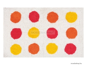 GEDY - UDAIPUR - Fürdőszoba szőnyeg, kádkilépő - Piros, sárga pöttyös - Pamut