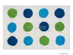 GEDY - UDAIPUR - Fürdőszoba szőnyeg, kádkilépő - Kék, zöld pöttyös - Pamut