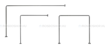 GEDY Univerzális zuhanyfüggöny tartó rúd (karnis) - Állítható méretű és formájú - Szálcsiszolt alumínium 