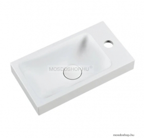 MARMY - CLIO - Matt fehér mosdó, kézmosó mosdókagyló, 40x22 cm - Szögletes - Pultra, bútorra ültethető