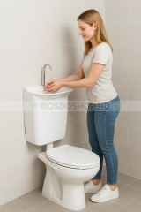 ECOSYSBOX ROUND balos WC tartály kézmosóval (Kombi WC tartály és kézmosó)