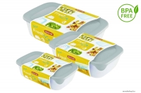CURVER - FRESH GO - Ételtároló szett 3db, BPA-mentes, szürke - Műanyag (249417)