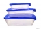 CURVER - FRESH GO - Ételtároló doboz szett 3db, 0,5L+1L+2L, szögletes, kék - Műanyag (182598)