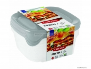 CURVER - FRESH GO - Ételtároló doboz szett 3x0,8L négyzetes, szürke - Műanyag (249416)