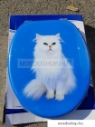 LAGOON - MDF WC ülőke, tető rozsdamentes zsanérokkal - Fehér cica mintás