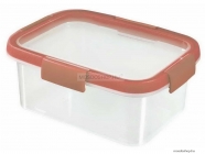 CURVER - SMART FRESH - Ételtároló doboz, szögletes 1,2L áttetsző, narancssárga - Műanyag (249392-3)