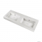 MARMY - BERGAMO MAX - Dupla mosdó, mosdókagyló 120x46cm - Pultra, bútorra, falra szerelhető - Fehér