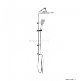 DIPLON - Zuhanyszett esőztető fejzuhannyal, 1 funkciós zuhanyrózsával - Krómozott (BGQ2501)